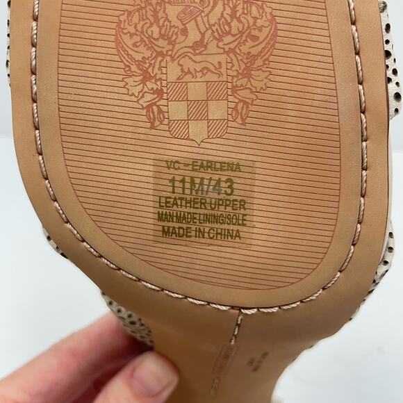 Vince Camuto | Earlena SZ US 11 NWOB Mesh Cut Leather Square Toe Cream Heels - Picture 11 of 13